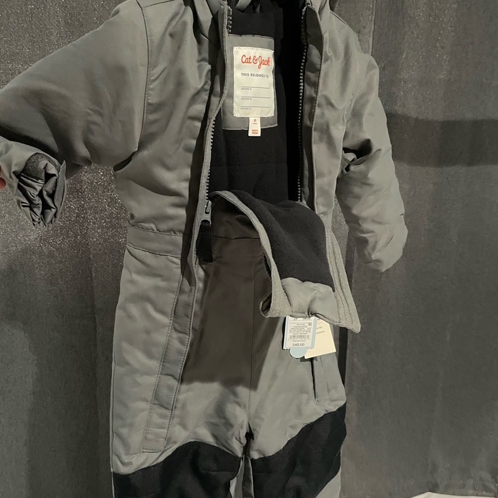 Warm Gray and Black Winter Jacket